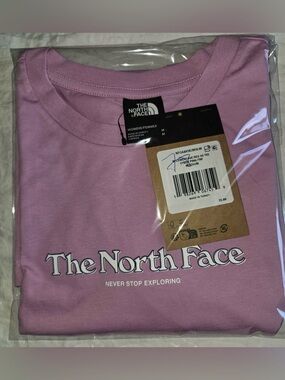 NWT The North Face Women's Lowercase Graphic Regular Tee Cyber Pink Medium